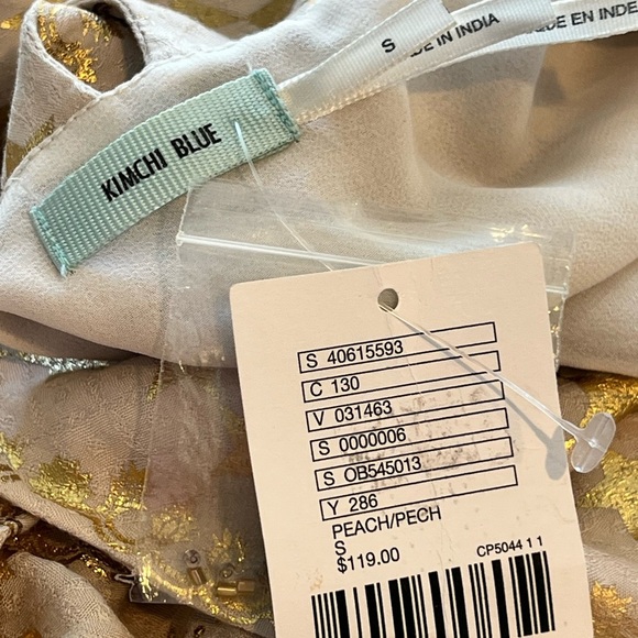 Kimchi Blue NWT Kimchi Blue Gold Cream Backless Size S - Picture 3 of 11